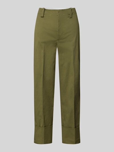 Stefanel Broek met gefixeerde omslag model 'PANTALONE' Donkergroen - 2