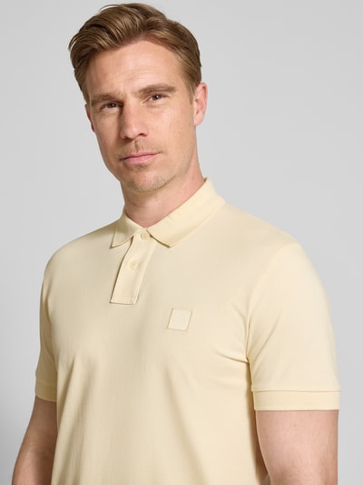BOSS Orange Slim Fit Poloshirt aus Baumwoll-Mix Ecru 3