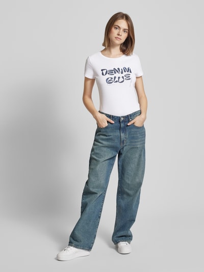 Tom Tailor Denim Regular Fit T-Shirt mit Schriftzug-Print Weiss 1