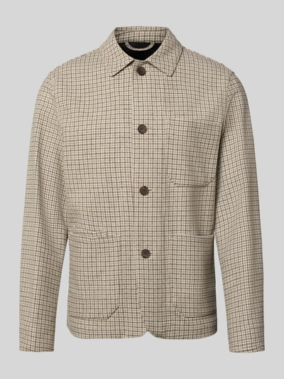 Selected Hemdjacke mit aufgesetzten Taschen Modell 'LANDON' Hellbraun 1