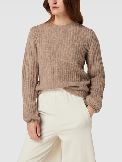 Modström Gebreide pullover in riblook met alpaca, model 'Goldie' Camel - 4