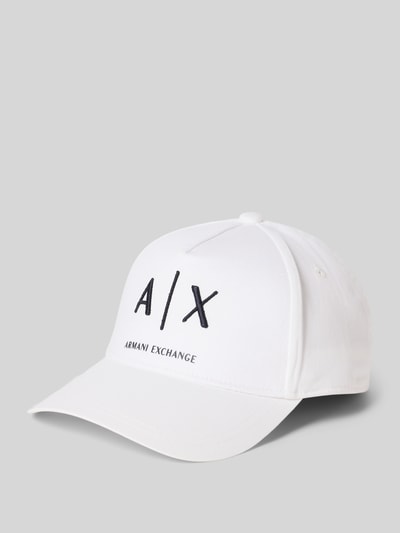 Produktfoto, czapka z daszkiem z wyhaftowanym logo i regulowaną długością z bawełny, Basecap mit Label-Stitching od ARMANI EXCHANGE
