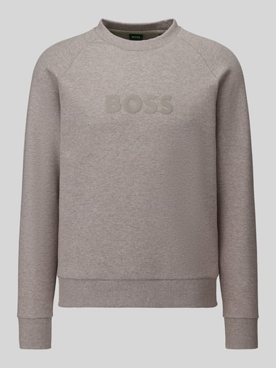 BOSS Green Sweatshirt mit tonalem Logo-Schriftzug Modell 'Salbo' Mittelbraun 2