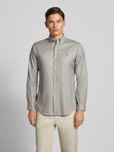 Polo Ralph Lauren Freizeithemd mit Knopfleiste Hellgrau 4