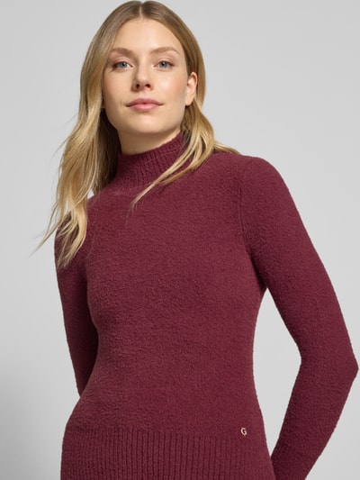Guess Strickpullover mit Stehkragen Modell 'MARION' Bordeaux 3