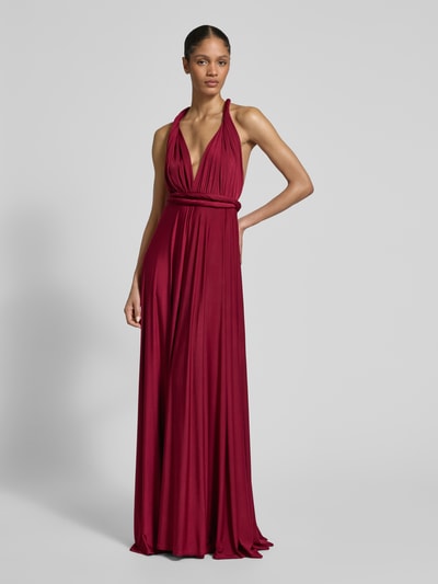 Rose Avenue Abendkleid mit V-Ausschnitt Bordeaux 4