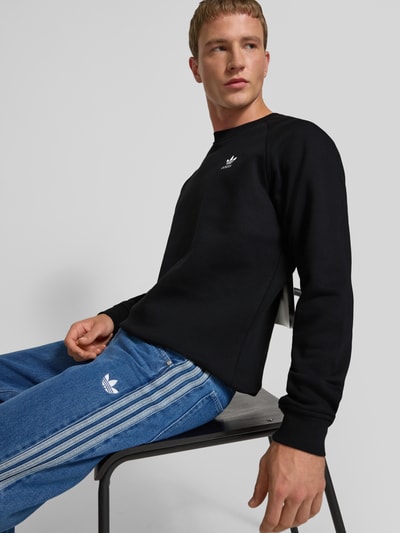 adidas Originals Sweatshirt met labelstitching en ronde hals Zwart - 3
