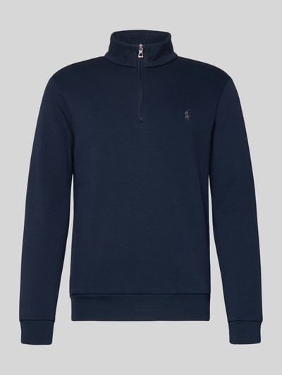 Produktfoto, Regular Fit Troyer aus Baumwoll-Mix von Polo Ralph Lauren in Optik: Unifarben, mit Logo-Detail, Troyer-Kragen, kurzem Reißverschluss, Langarm, geripptem Ärmelabschluss und Rumpfabschluss, seitlichen Eingrifftaschen, Materialverarbeitung: Piqué, Material: Baumwoll-Mix.