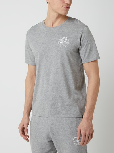 ONeill T-shirt met labelprint, model 'Circle' Middengrijs gemêleerd - 4