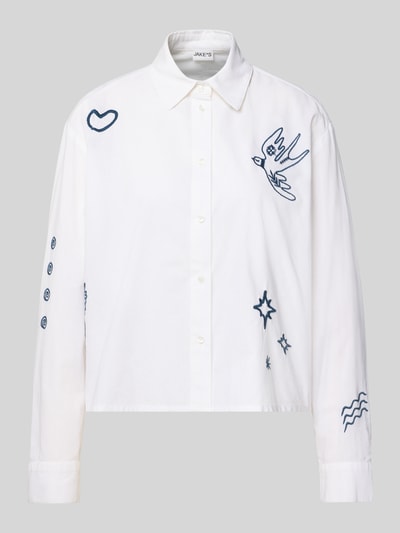 Jake*s Casual Hemdbluse mit Knopfleiste Weiss 2