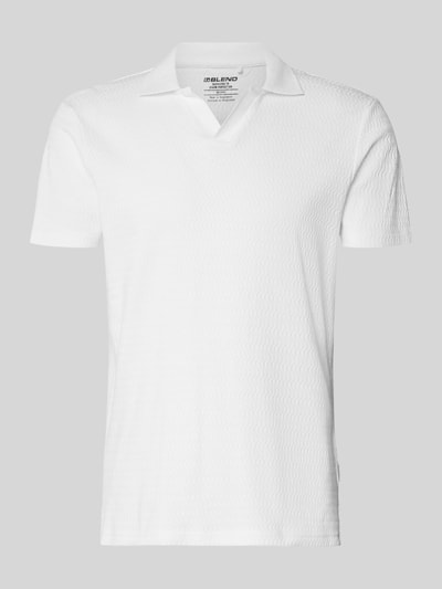Produktfoto, Regular Fit Polo-Shirt mit Strukturmuster Modell 'Heskild' von Blend z bawełny, krój regular fit, fakturowany wzór, koszulka polo, krótki rękaw, kołnierzyk polo, długość tyłu w rozmiarze M 69 cm