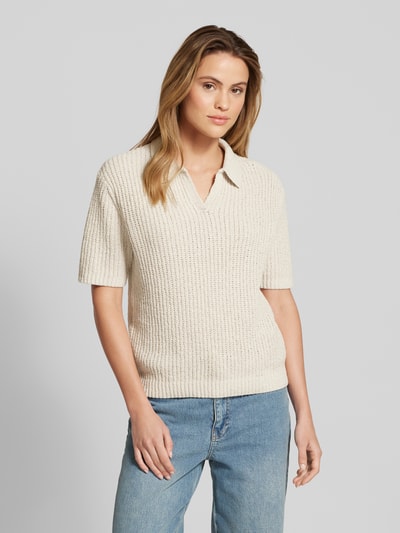 Christian Berg Woman Strickshirt mit V-Ausschnitt Stein 4