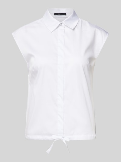 Zero Top bluzkowy w jednolitym kolorze z krytą listwą guzikową Biały 2