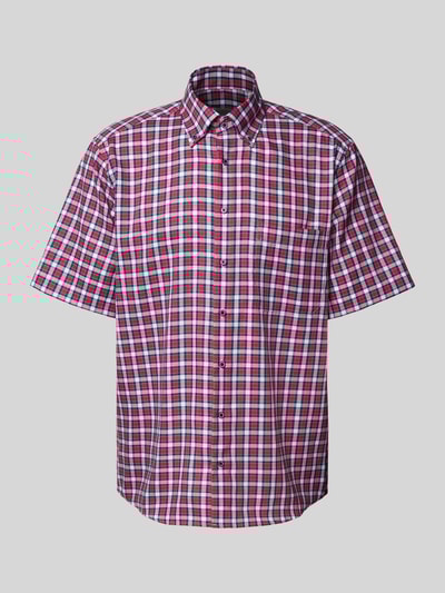 ETERNA Comfort Fit Kurzarmhemd mit Knopfleiste Rot 2