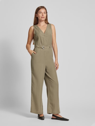 Mango Jumpsuit mit Gürtel Khaki 1