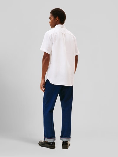 Tommy Hilfiger Regular Fit Kurzarmhemd aus reinem Leinen Weiss 5