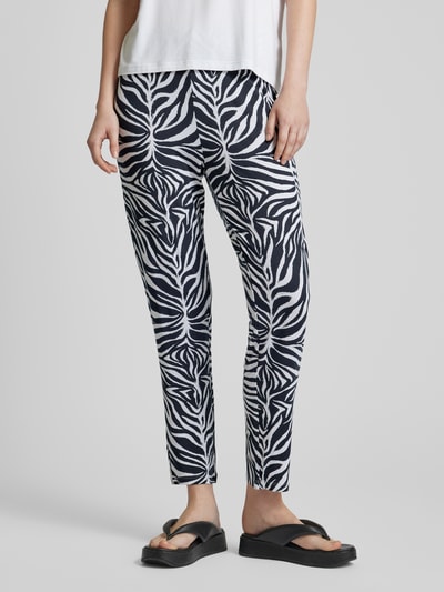 HUGO Regular fit stoffen broek met dierenprint, model 'MAKENA' Zwart - 4