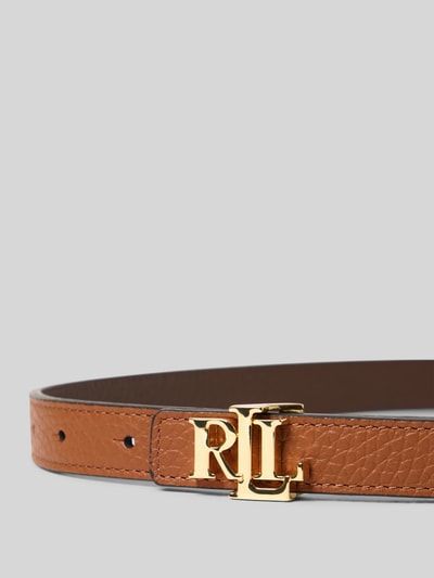 Produktfoto, Gürtel aus Rindsleder mit Wendefunktion von Lauren Ralph Lauren, braunes Echtleder, klassische Form, Label-Detail, Breite 2 cm