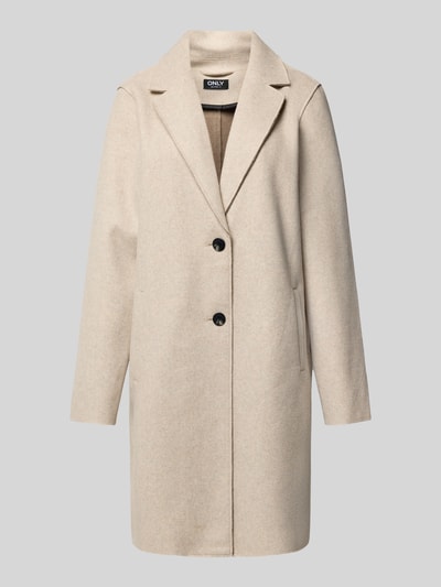 Only Regular fit lange jas met binnenstebuitennaden, model 'CARRIE' Ecru gemêleerd - 2