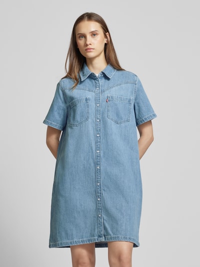 Levi's® Knielange jeansjurk met overhemdkraag, model 'LOUISA' Jeansblauw - 4