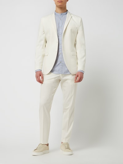 SELECTED HOMME Slim Fit 2-Knopf-Sakko mit Stretch-Anteil Modell 'My Lologan' Offwhite 1