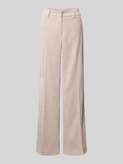 CAMBIO Wide fit corduroy broek met persplooien, model 'Amelie' Beige - 2