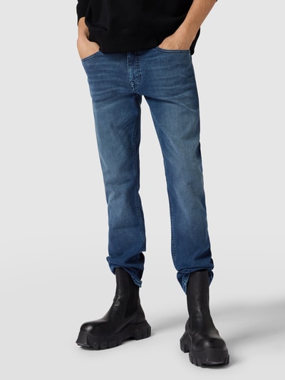 BOSS Orange Slim Fit Jeans mit Stretch-Anteil Modell 'Delaware' Dunkelblau 4