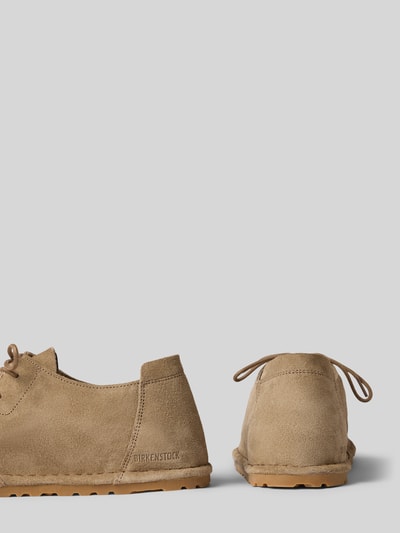 Produktfoto, Schnürschuhe aus Leder Modell 'UTTI' von Birkenstock, beiges Echtleder, abgerundete Spitze, Gummisohle, Größe 44 Maße sichtbar