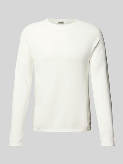 Jack & Jones Gebreide pullover met labelpatch, model 'HILL' Wit - 2