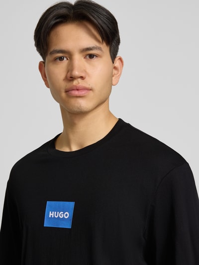 HUGO Blue T-shirt o kroju regular fit z czystej bawełny model 'NAYONIX' Czarny 3