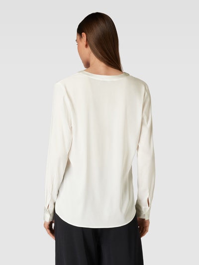 (The Mercer) N.Y. Blouse met V-hals in effen design Offwhite - 5