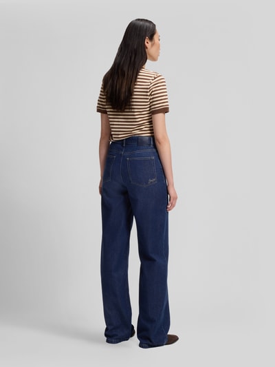 BOSS Orange Wide & Loose Fit Jeans aus Baumwoll-Lyocell-Mix Modell 'MARLENE' Dunkelblau 5
