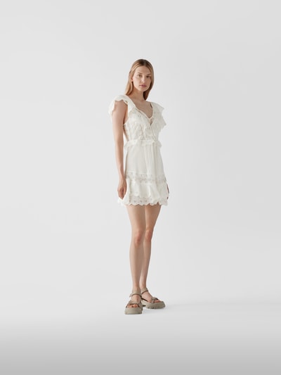Iro Minikleid mit Spitzenbesatz Weiß 1