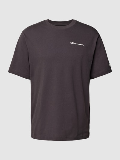 CHAMPION T-Shirt mit Logo-Stitching Black 2