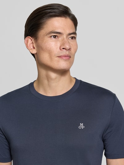 Marc O'Polo Regular Fit T-Shirt Set aus reiner Baumwolle im 2er-Pack Marine 3