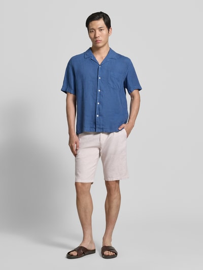 Tom Tailor regular fit linnen short van mix van katoen en linnen Beige - 1