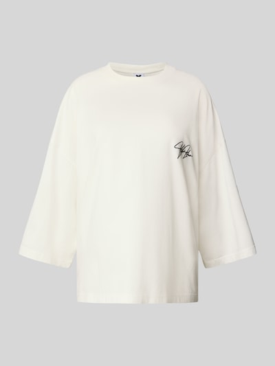 Karo Kauer Oversized T-Shirt mit Label-Stitching Weiss 2