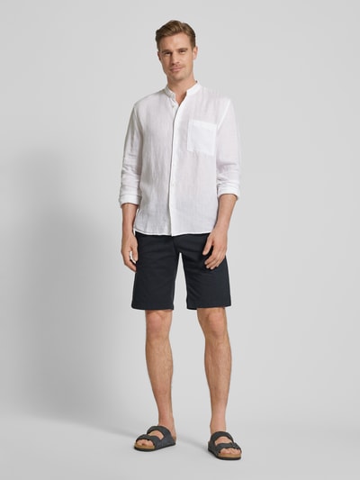 Marc O'Polo Regular Fit Bermudas in unifarbenem Design Modell 'Reso' Dunkelblau 1