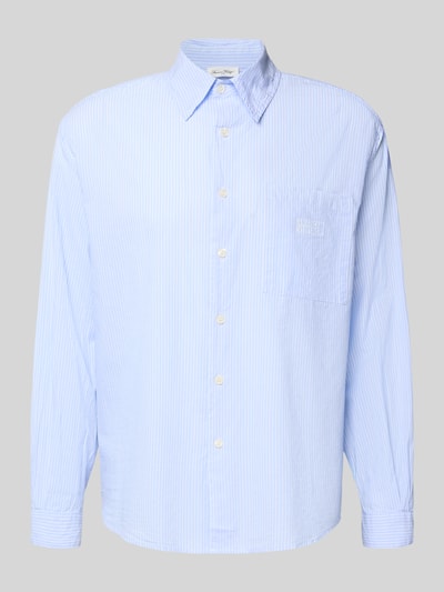 American Vintage Relaxed fit vrijetijdsoverhemd met borstzak, model 'ELUABIRD' Lichtblauw - 2