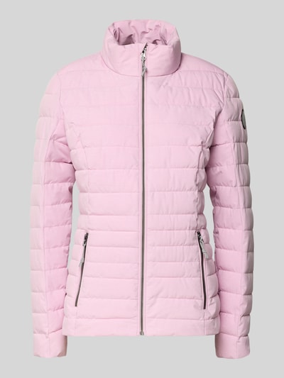 Produktfoto, jasnoróżowa Steppjacke mit Reißverschlusstaschen Modell 'GS 111' von G.I.G.A. DX, krój slim fit, stójka, długość tyłu w rozmiarze 36: 67 cm, szerokość ramion w rozmiarze 36: 38 cm, szerokość klatki piersiowej w rozmiarze 36: 49 cm, długość rękawa w rozmiarze 36: 65 cm, gładka tekstura, pikowana powierzchnia
