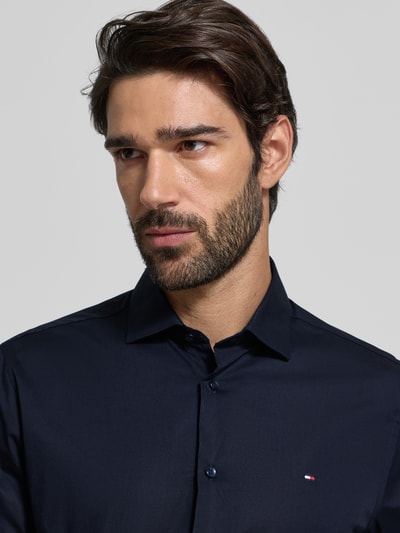 Tommy Hilfiger tailored fit zakelijk overhemd van katoenmix Marineblauw - 3