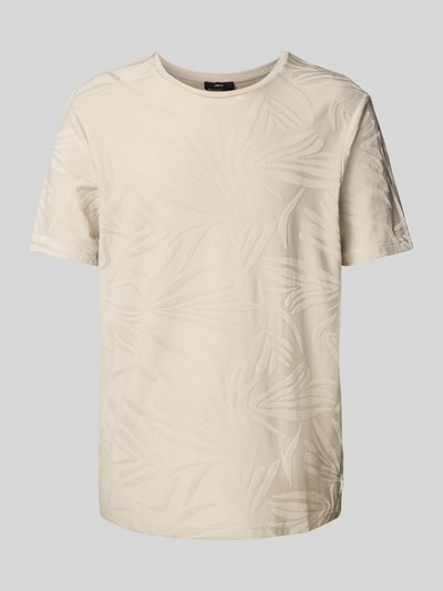 Cinque T-shirt met lyocell en labeldetail, model 'Jacko' Beige - 1