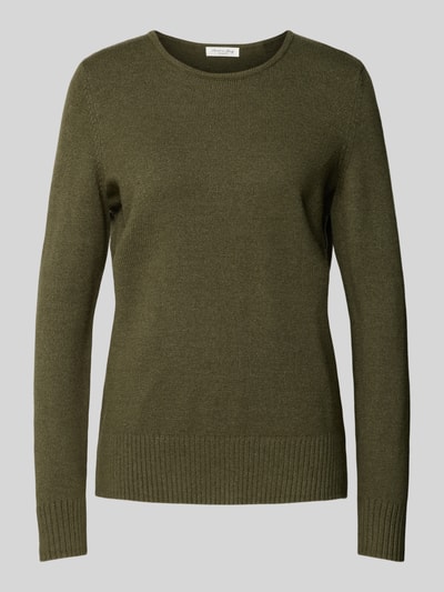 Christian Berg Woman Gebreide pullover met ribboorden, model 'Aliv' Olijfgroen gemêleerd - 2