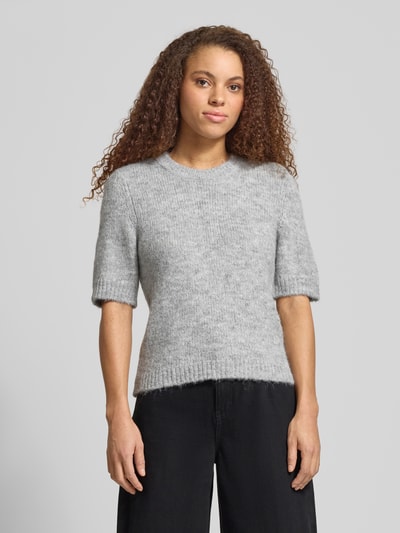 ONLY Regular fit gebreide pullover met wol Model 'STARLA' Lichtgrijs gemêleerd - 4
