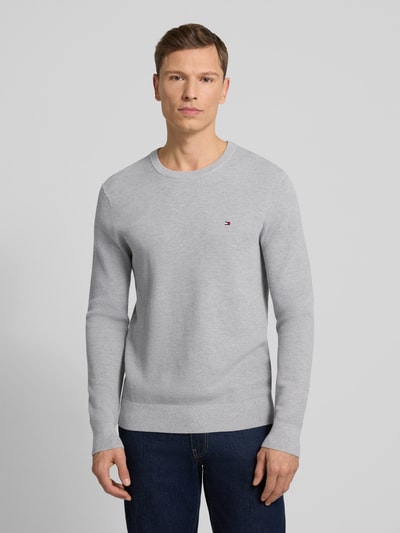 Tommy Hilfiger Regular fit gebreide pullover van zuiver katoen Lichtgrijs - 4