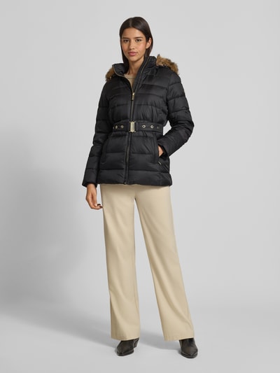 MICHAEL Michael Kors Gewatteerd jack met imitatiebont, model 'Trimmed' Zwart - 1