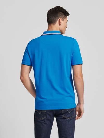 Fynch-Hatton Regular fit poloshirt met contraststrepen Koningsblauw - 5