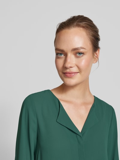 Vila Blouse met blinde knoopsluiting, model 'LUCY' Flessengroen - 3