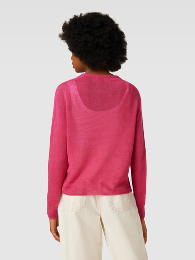 Weekend Max Mara Strickpullover aus reinem Flachs Modell 'ATZECO' Fuchsia 5