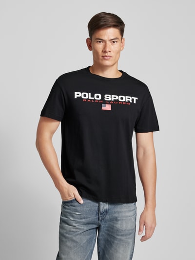 Polo Sport T-shirt met labelprint Zwart - 4